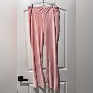 Velvet velour ribbed knit flare leggings pants
